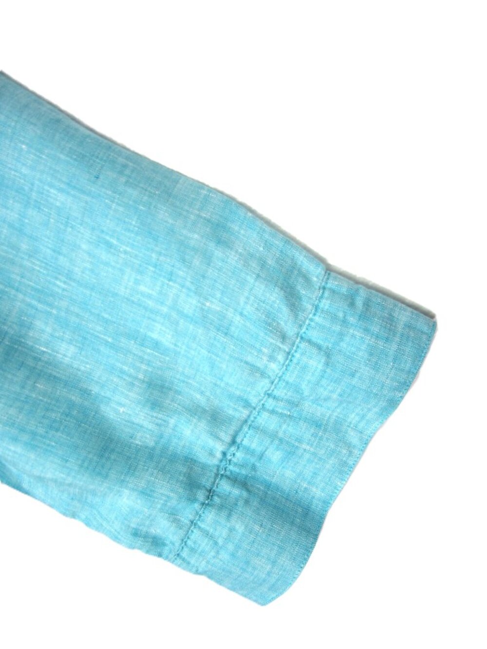 Chico's Size 3 US 16 XL No Iron Linen Button Top Women's Aqua Blue 3/4 Sleeve - Picture 4 of 10